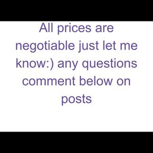 Prices are negotiable
